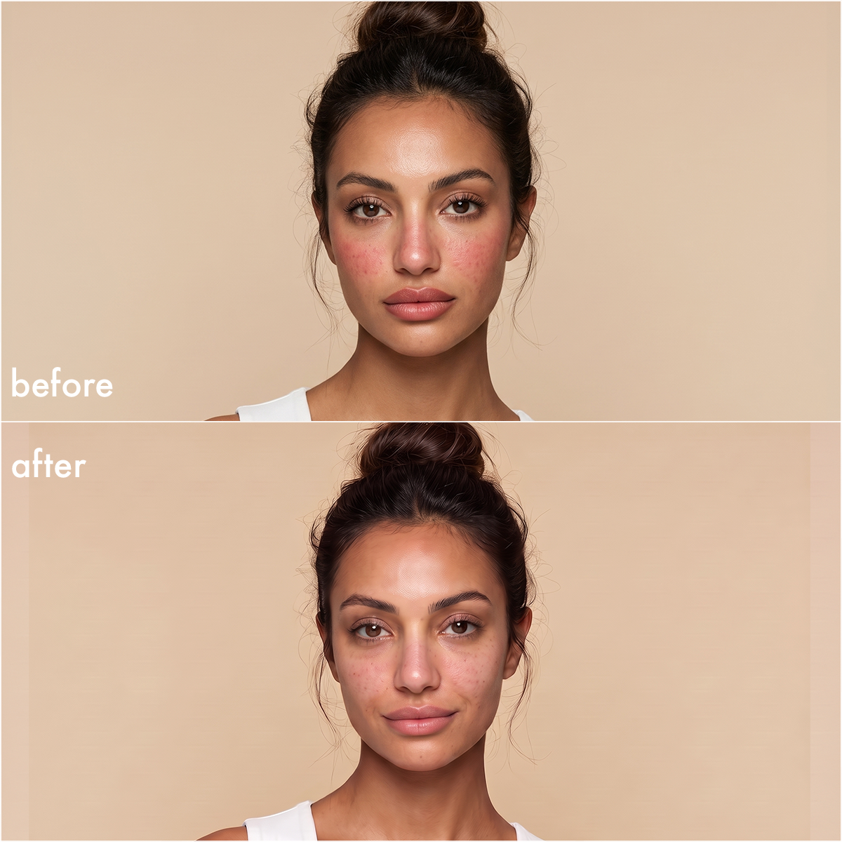 pdp:6 Calming wipes — before & after