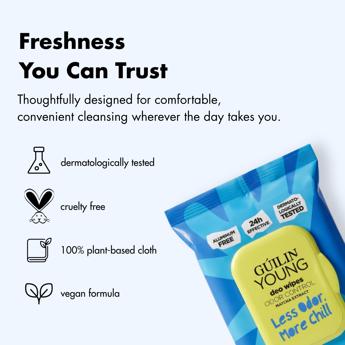 pdp:3 Young Deo Wipes — effective formula